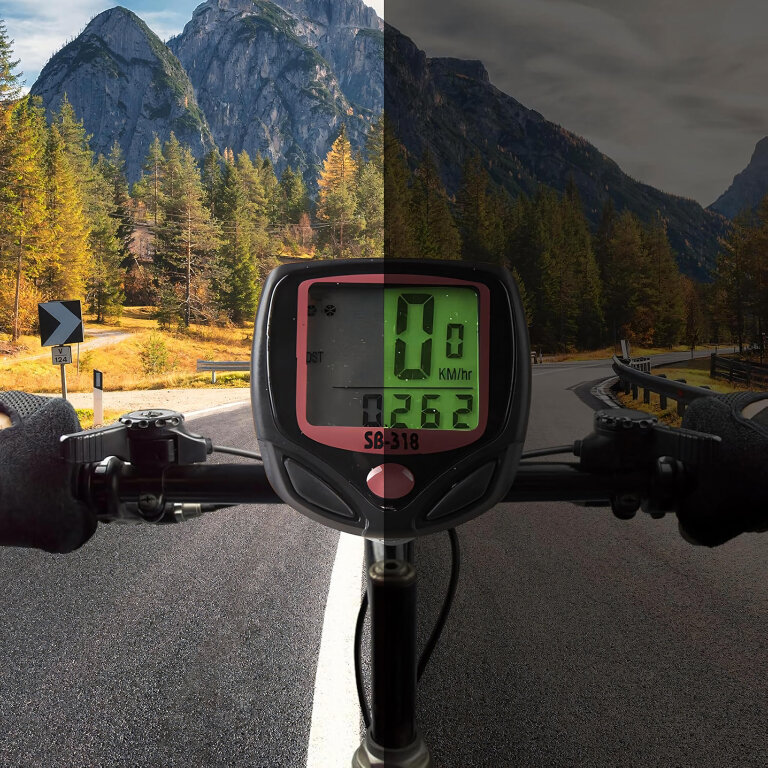 Licznik Rowerowy Wodoodporny Prędkościomierz LCD Prędkość Zegar 15 Funkcji (7)