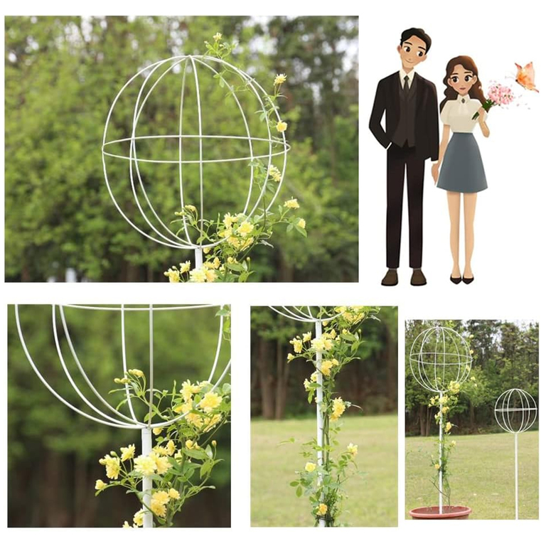 Pergola Ogrodowa Tarasowa Metalowa Podpora do Pnączy Róż Kwiatów 50x10cm biała (9)