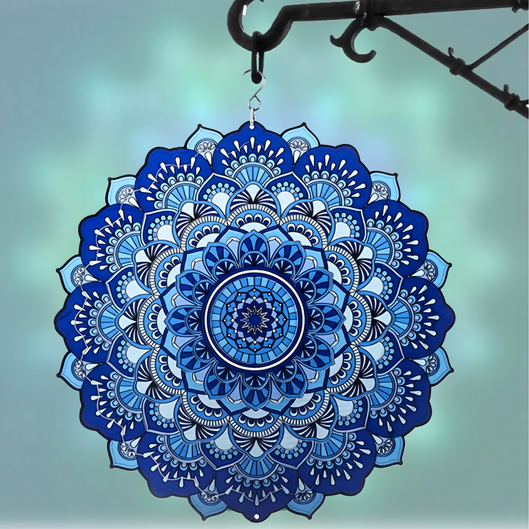 Wisząca Błystka Ozdoba Łapacz Wiatrowa 12” Mandala 3D do Ogrodu Pokoju  (16)
