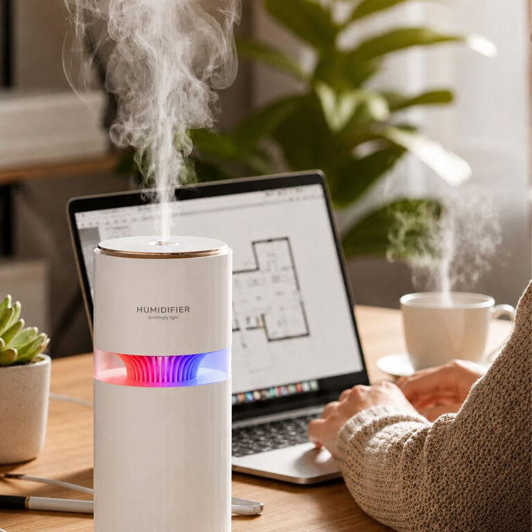 Nawilżacz Powietrza Dyfuzor do Samochodu z Lampką Podświetleniem Led 400ml  (10)