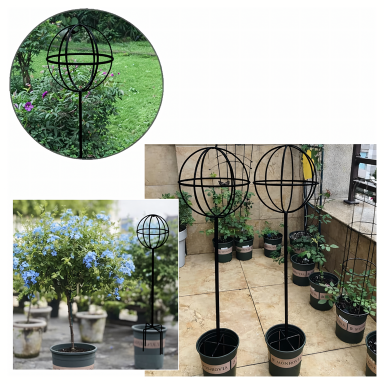 Pergola Ogrodowa Tarasowa Metalowa Podpora do Pnączy Róż Kwiatów 50x10cm Czarna (7)