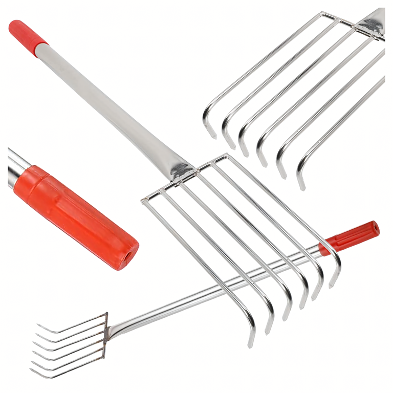 Grabki Ogrodowe Ogrodnicze Metalowe Pazurki do Grabienia Spulchniania 6 Zębne 106 cm (1)