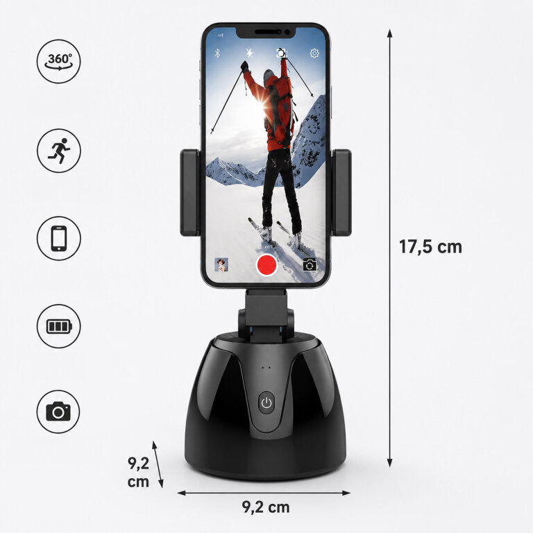 Inteligenty Uchwyt Stojak na Telefon do Selfie Obrotowy Śledzący Ruch  (6)