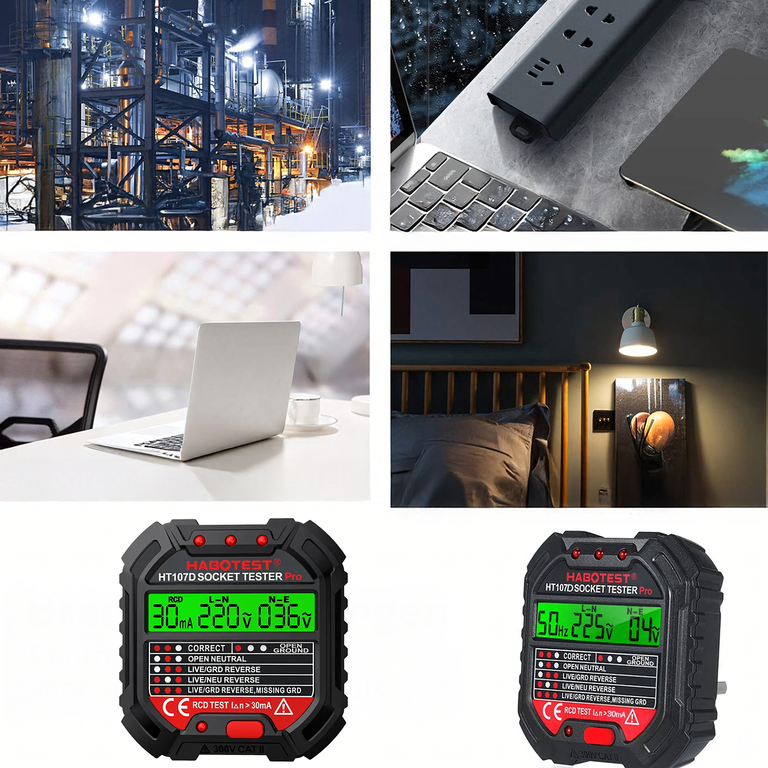 Tester Napięcia Gniazd Sieciowych Elektrycznych Gniazdek Kontaktów LCD RCD (8)