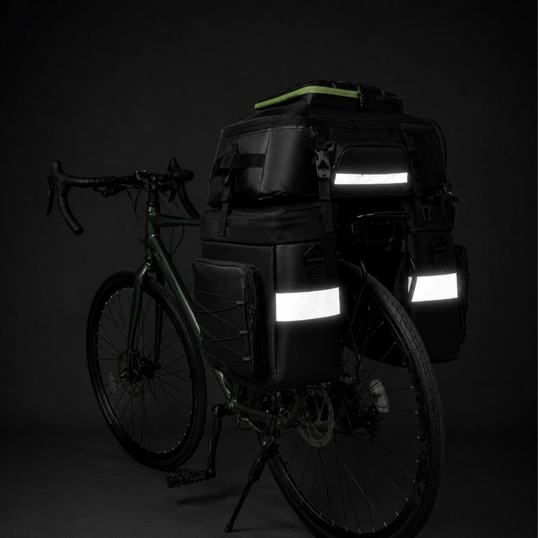 Sakwa Torba Rowerowa Wodoodporna 48L 3w1 Plecak na Bagażnik Rower Duża XXL (10)
