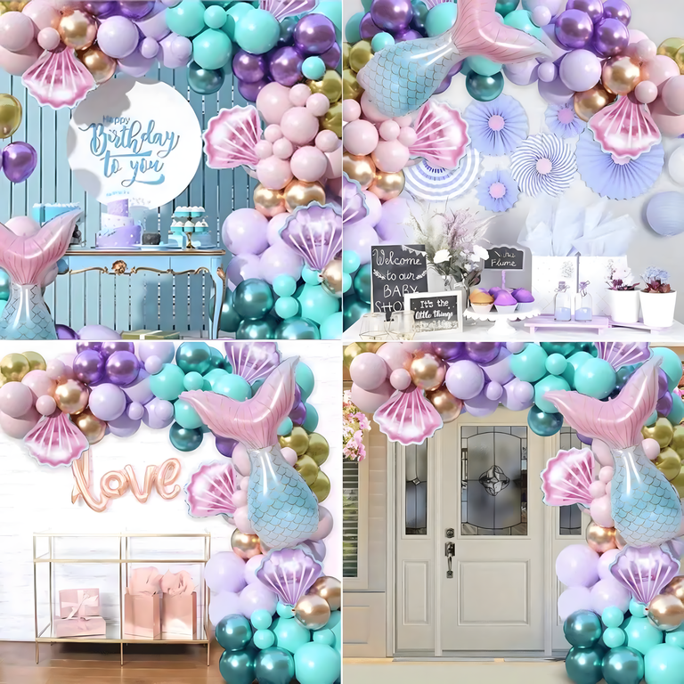 Girlanda Balonowa Balon Zestaw Balonów Łuk Balony Urodzinowe Syrenka 97 ele (8)
