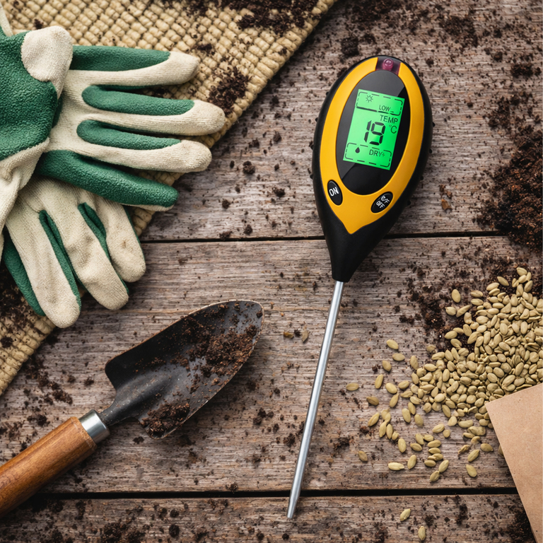 Kwasomierz Tester Gleby Ziemi Podłoża Ph Ziemi 4w1 Miernik Temperatura  (13)