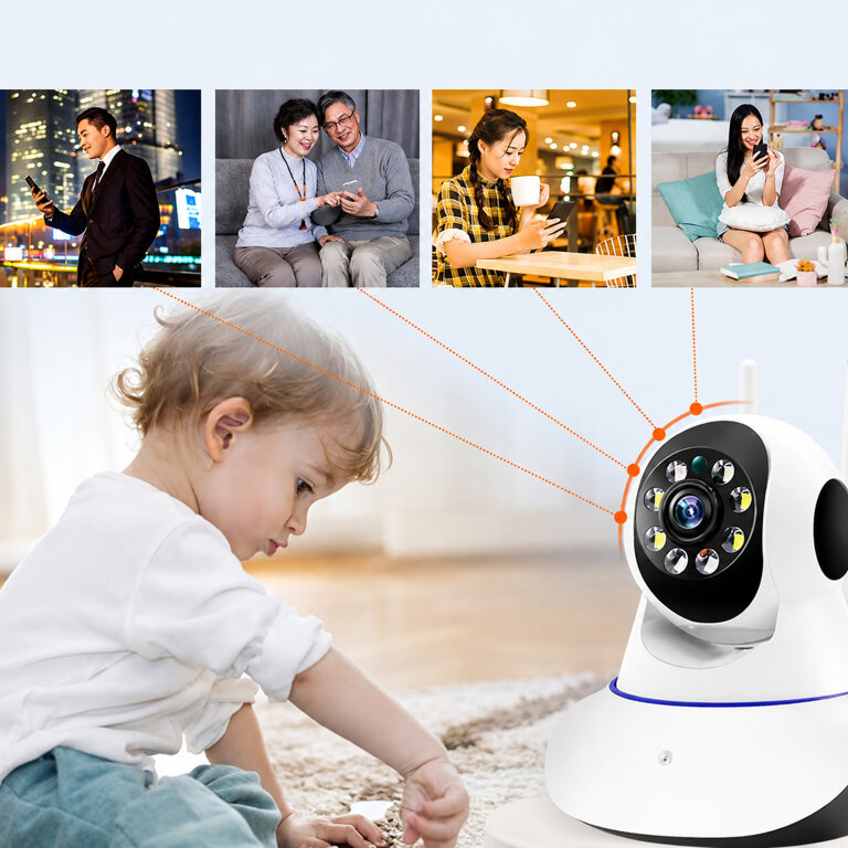 Kamera Bezprzewodowa Obrotowa 360 Niania Elektroniczna WiFi do Monitoringu  (8)
