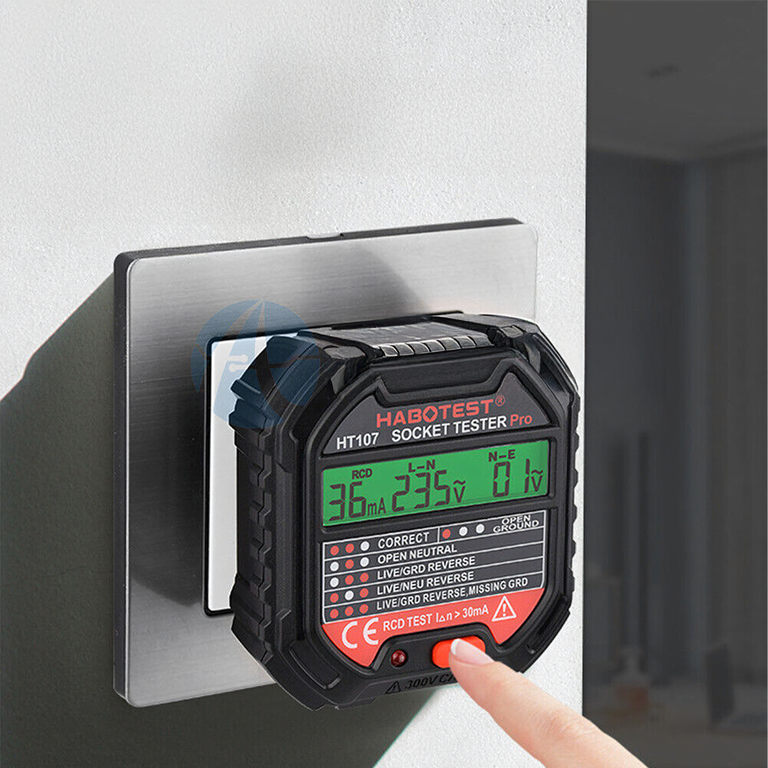 Tester Napięcia Gniazd Sieciowych Elektrycznych Gniazdek Kontaktów LCD RCD (11)