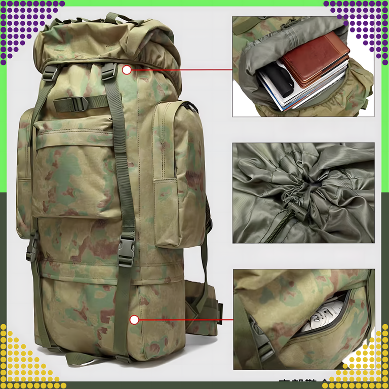 Plecak Taktyczny Wojskowy Militarny Turystyczny Survivalowy Górski Duży 65L (8)