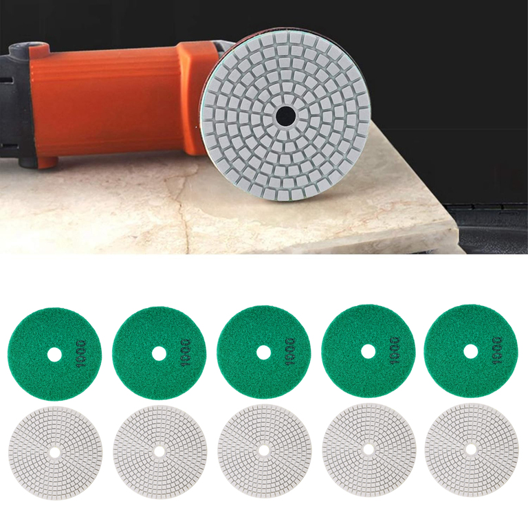 10x Tarcza Diamentowa Polerska 80mm do Szlifowania Gresu Płytek Na Rzep 1000 (5)