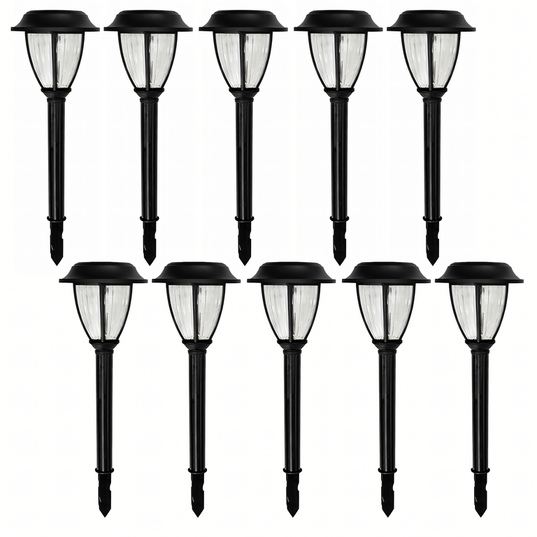 Zestaw Lamp Lampa Solarna LED Latarnia Ogrodowa Słupek Wbijana Latarenka 10szt. (2)