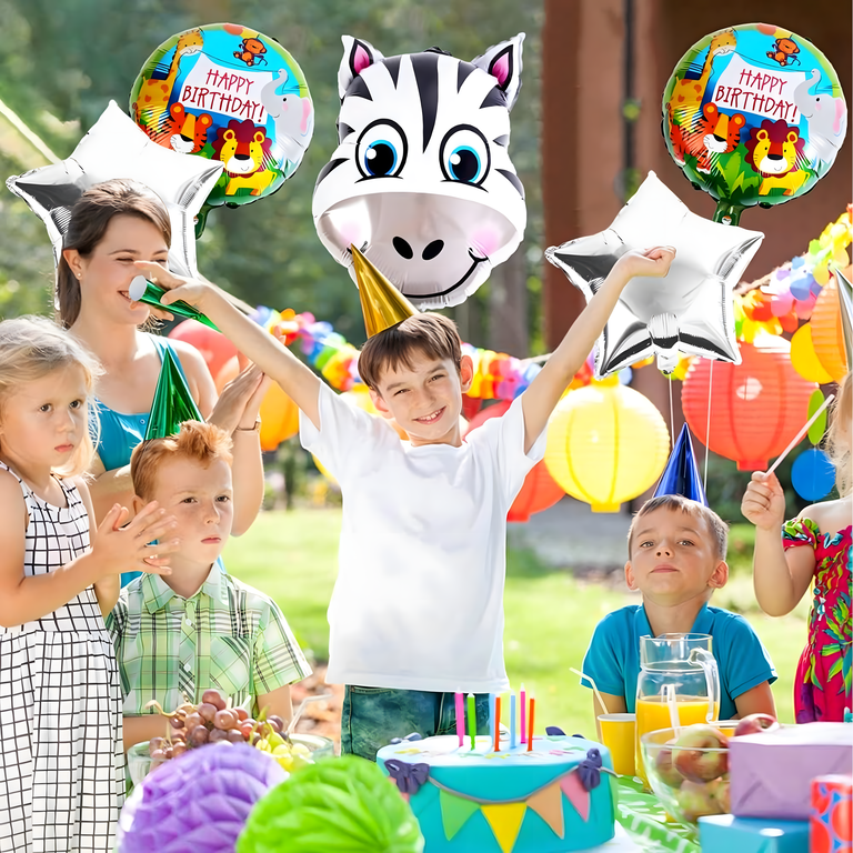 Zestaw Balonów Urodzinowych Żyrafa Zwierzęta na Urodziny Przyjęcia 5 szt (11)
