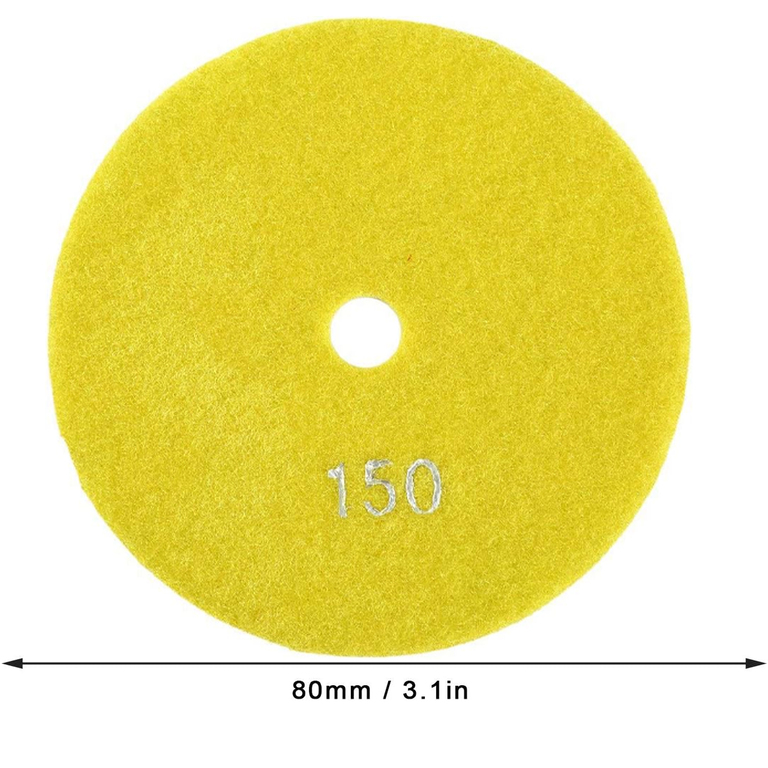 10x Tarcza Diamentowa Polerska 80mm do Szlifowania Gresu Płytek Na Rzep 150 (9)