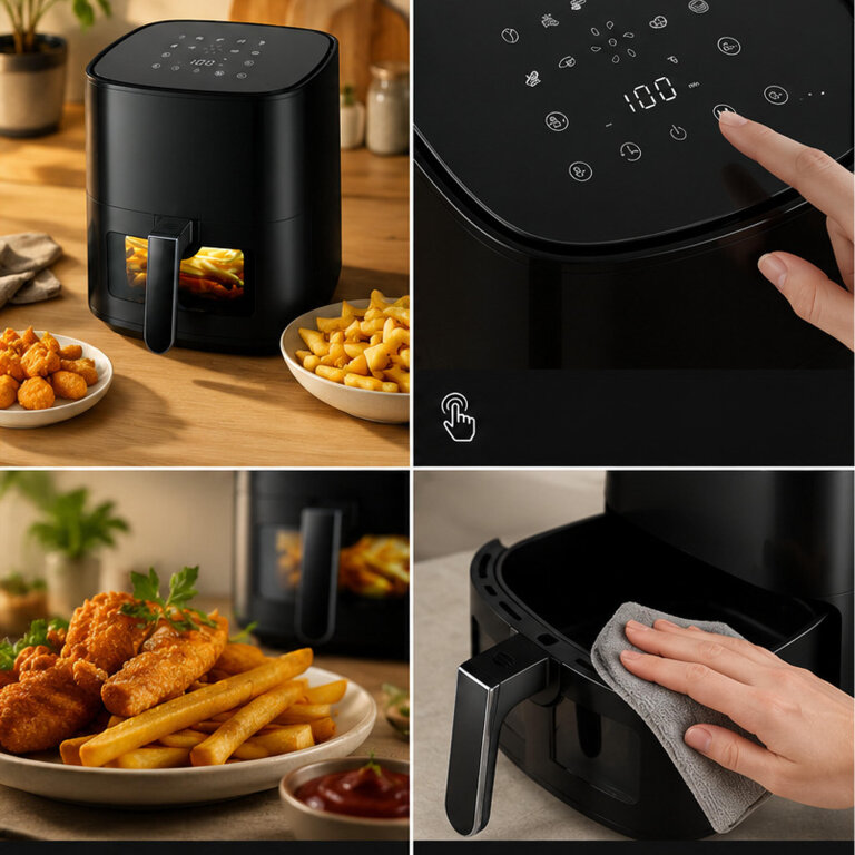 Frytkownica Beztłuszczowa Air Fryer 5L Frytownica 1500W 9 Programów Mocna (9)