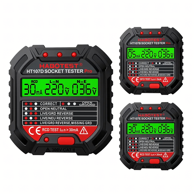 Tester Napięcia Gniazd Sieciowych Elektrycznych Gniazdek Kontaktów LCD RCD (3)