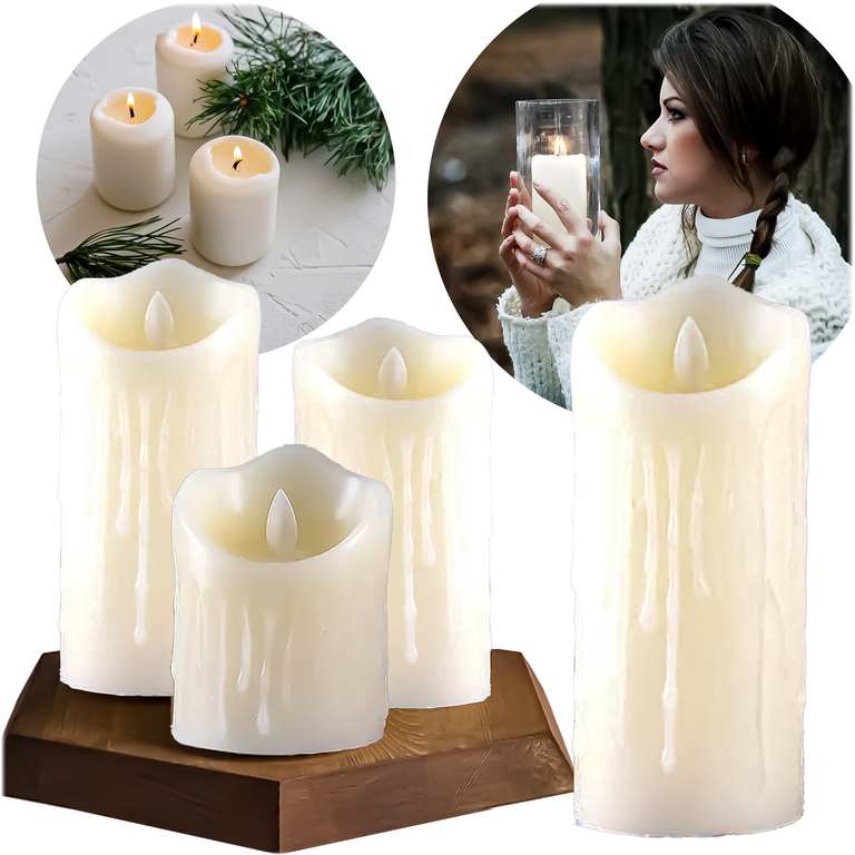 240x ŚWIECZKA LED WKŁAD DO ZNICZA EFEKT PŁOMIENIA ŚWIECA 11CM  ZESTAW BATERIE (9)