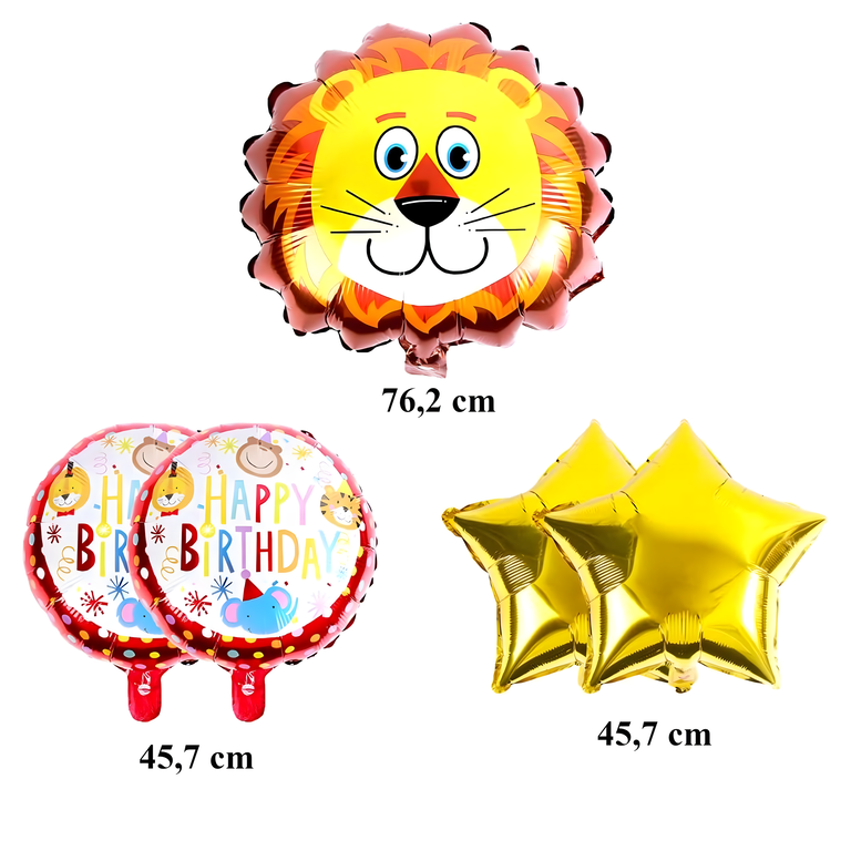Zestaw Balonów Urodzinowych Lew Zwierzęta na Urodziny Przyjęcia 5 szt (6)