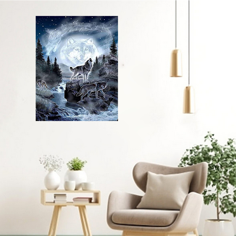 MALOWANIE PO NUMERACH OBRAZ Z RAMĄ  DIY ZESTAW PĘDZLE FARBY PŁÓTNO 40x50 (12)