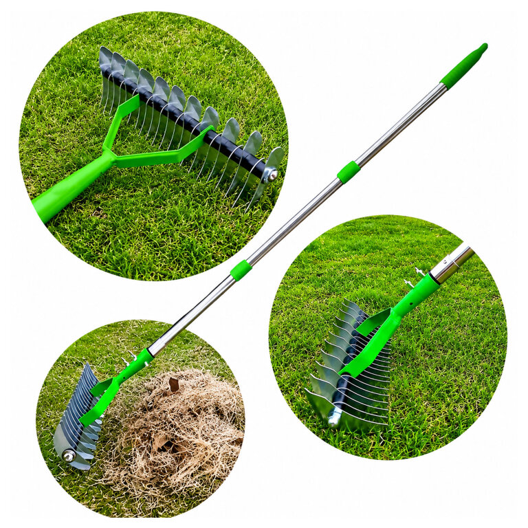 Aerator Wertykulator Ręczny Grabie Wahadłowe do Trawy Ziemi Stalowe 130cm (9)