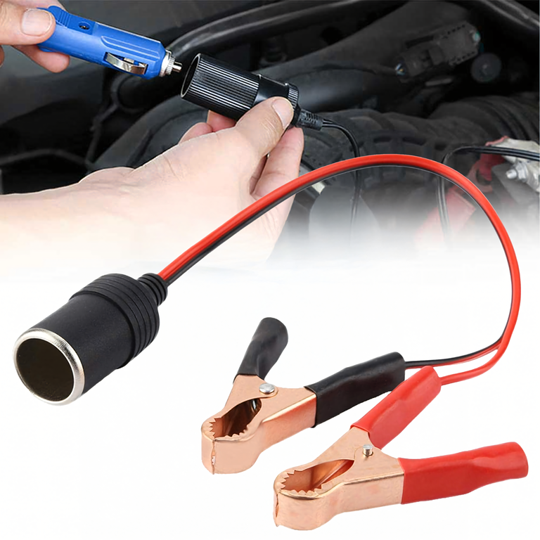 Adapter Przejściówka Gniazda Zapalniczki z Wyjściem na Krokodylki 12V 24V  (14)
