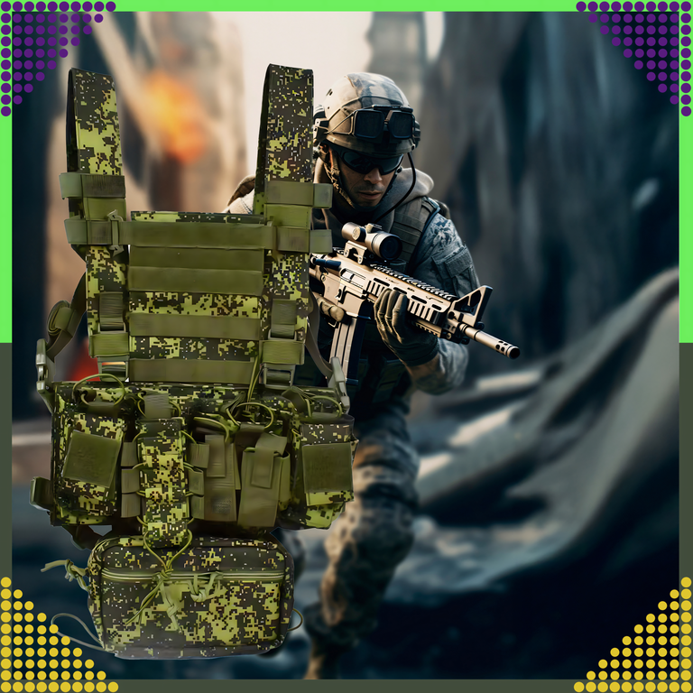 Kamizelka Taktyczna Wosjkowa Ochronna Molle Lekka Airsoft Zasobnik Asg (14)