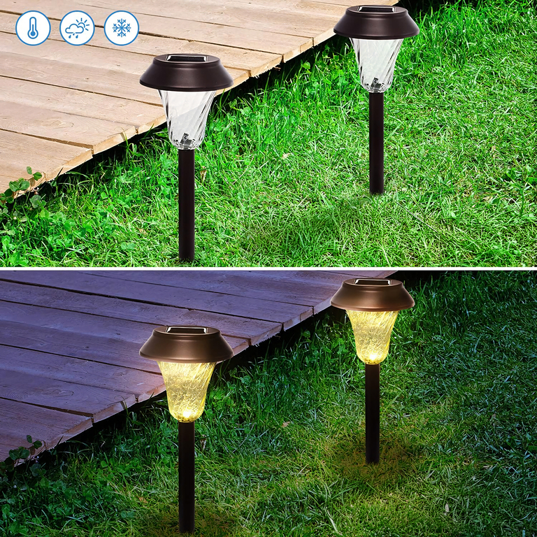 Zestaw Lamp Lampy Ogrodowe Solarne Wbijane Wodoodporne 41cm Zewnętrzne 6szt. (9)