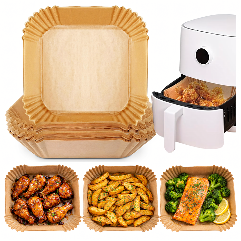 Wkład Air Fryer Papier Wkłady Papierowe do Frytkownicy Beztłuszczowej 20x20cm  100szt. (1)