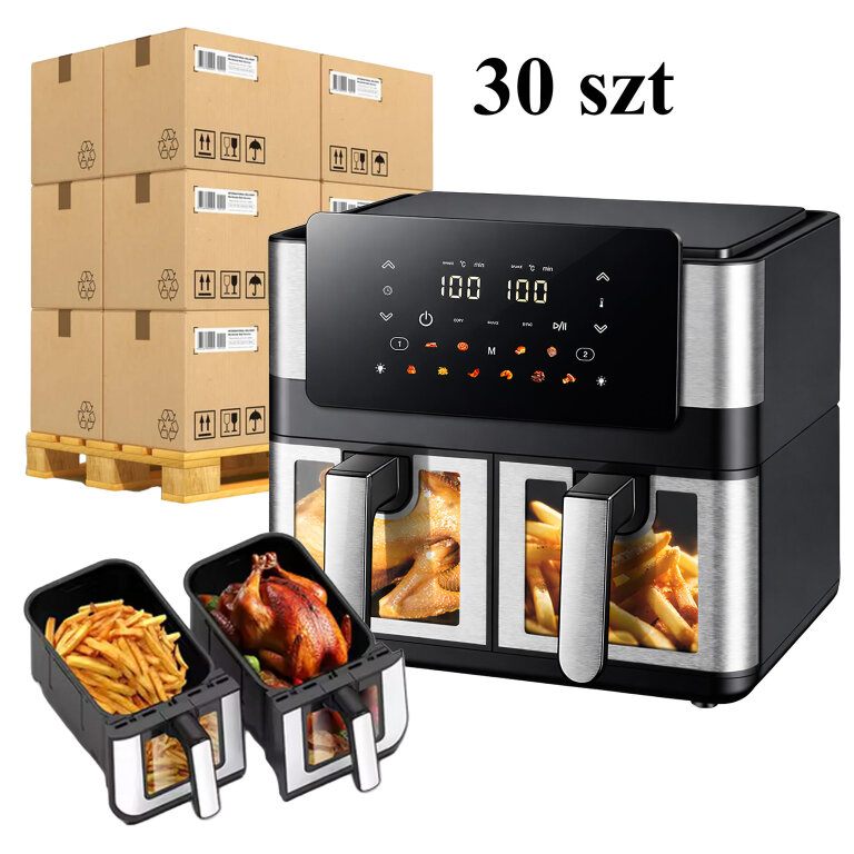 30 x Frytkownica Beztłuszczowa Air Fryer 8L 4+4L Frytownica 2000W 12 Programów  (1)