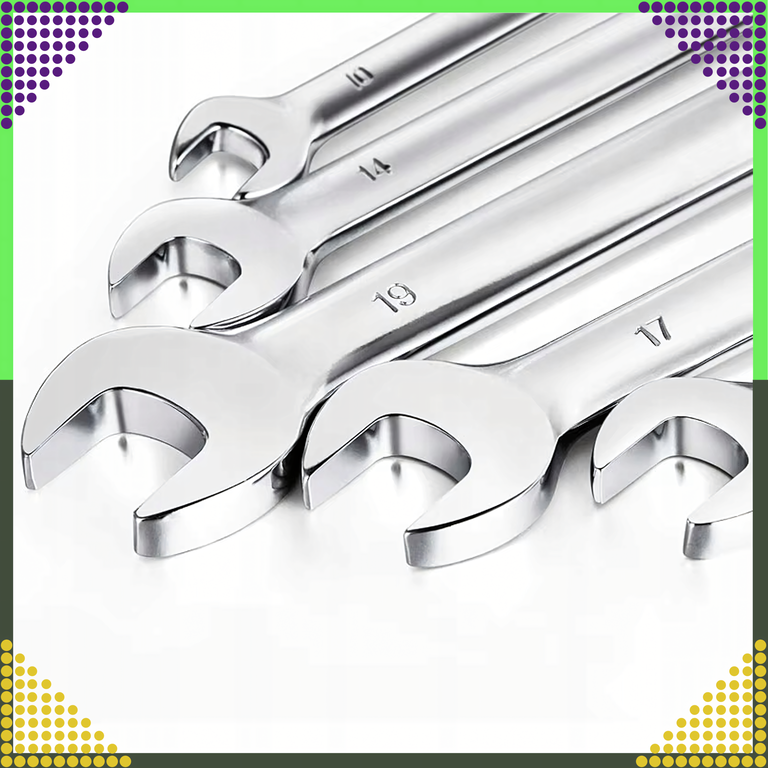 Zestaw Kluczy Płasko-Oczkowych 10 el. Klucze Płaskie Oczkowe Etui 8-24 mm (5)