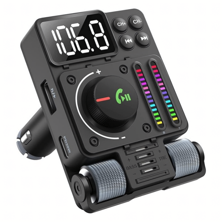 Transmiter Samochodowy Nadajnik Radio Fm Bluetooth 5.3 PD 30W Ładowarka  (2)