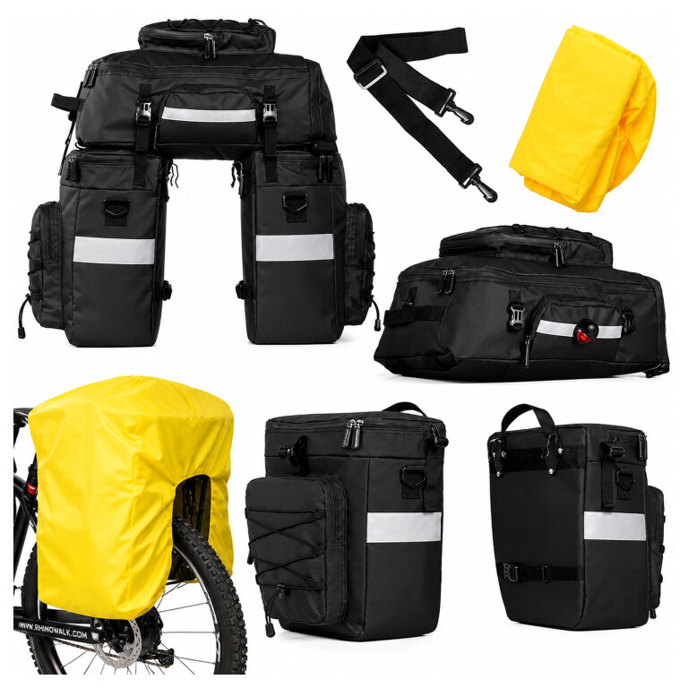 Sakwa Torba Rowerowa Wodoodporna 48L 3w1 Plecak na Bagażnik Rower Duża XXL (1)