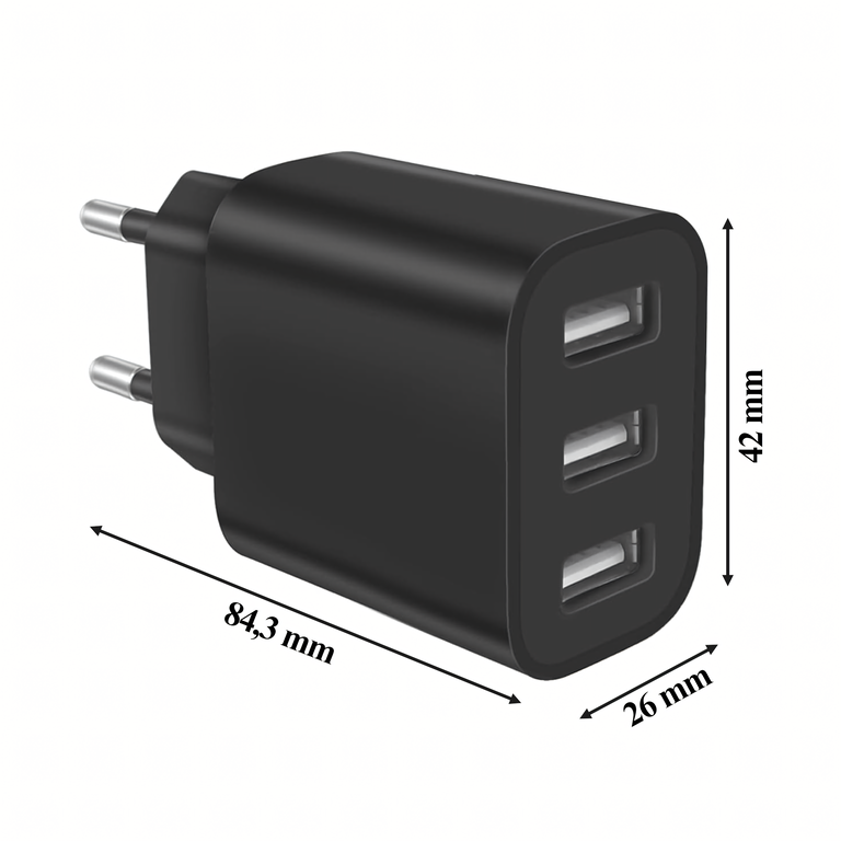 Mocna Kostka Ładowarka Sieciowa 3 x Usb Uniwerslana USB 3 Porty 5V 3.4A  (6)