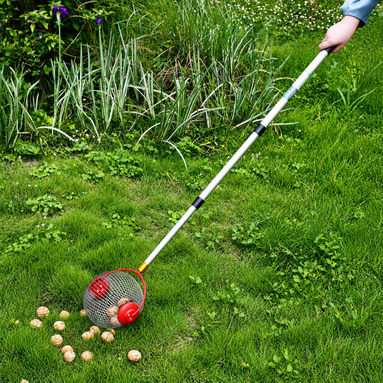 Zbieracz Teleskopowy do Orzechów Piłek Jabłek Owoców Zbierak Trzon 48-105cm (13)