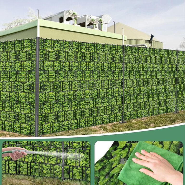 4 x Taśma Ogrodzeniowa 19cm x 35m Osłona Panelowa na Ogrodzenie Płot UV Liście (7)