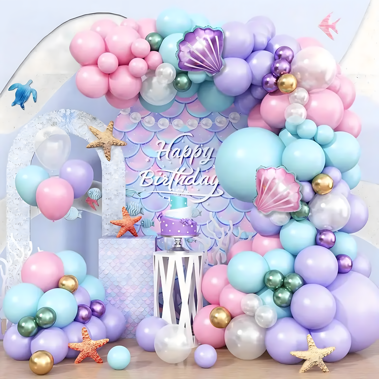 Girlanda Balonowa Balon Zestaw Balonów Łuk Balony Urodzinowe Syrenka 97 ele (10)