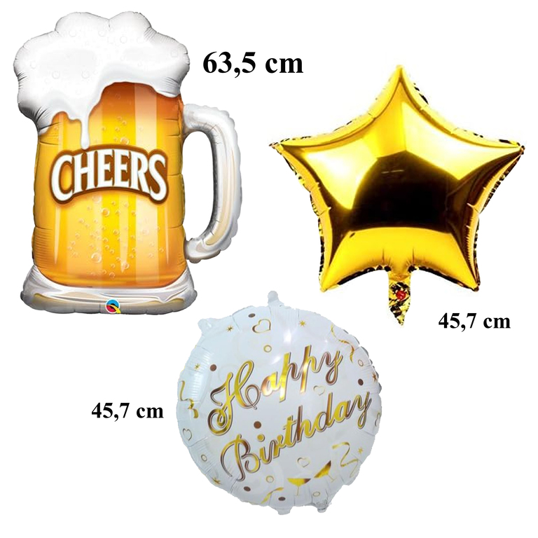 Zestaw Balonów Urodzinowych na Imprezę Kufel Piwa Cheers Urodziny Prezent (7)