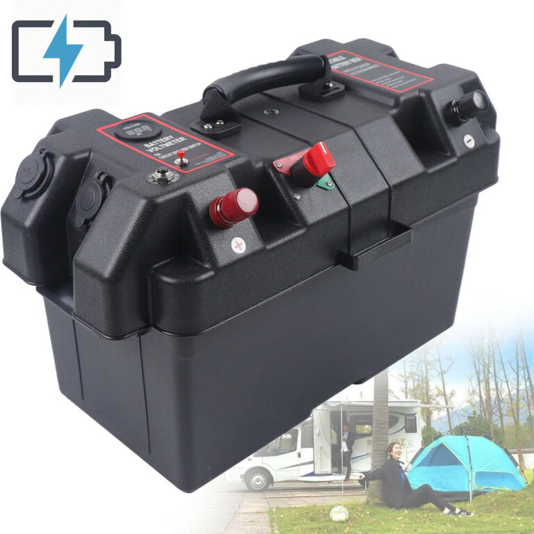 Pojemnik Skrzynka Akumulatorowa 12V Box na Akumulator z Woltomierzem 2x USB (12)