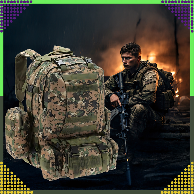 Plecak Szkolny Podróżny Taktyczny 4w1 Wojskowy Turystyczny Survival 50L (14)
