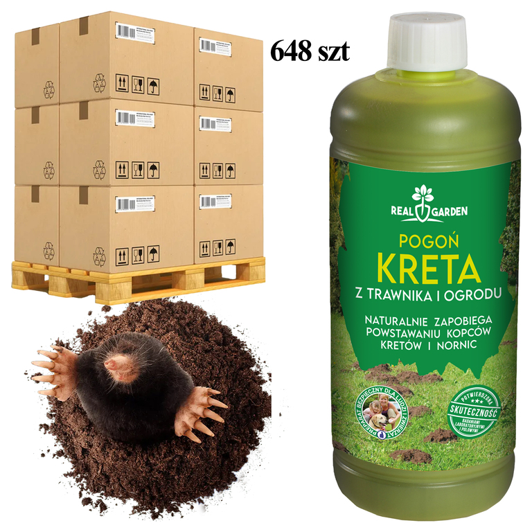 648szt. x 1l Środek Preparat Odstraszacz Na Krety Nornice Gryzonie Bariera 1L Ekologiczny (1)