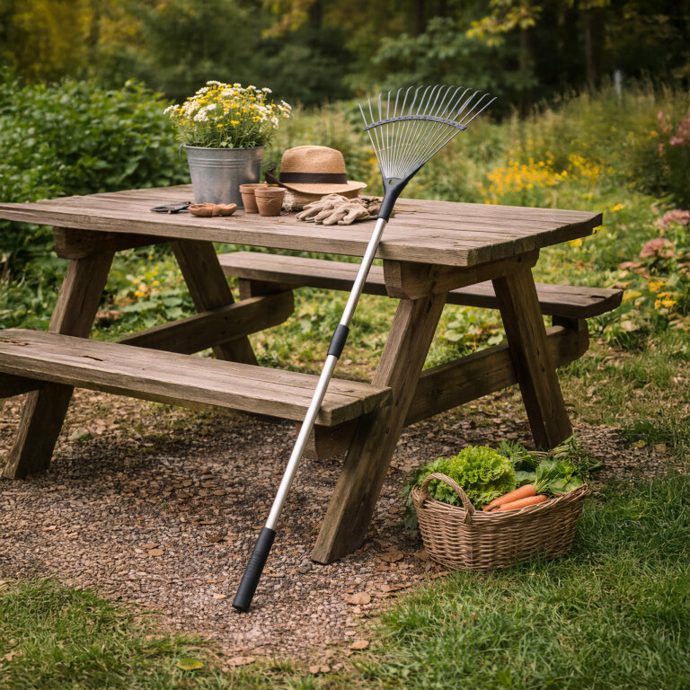Grabie do Liści Trawy Wachlarzowe 42cm Ogrodowe z Kijem Teleskopowym 150 cm (13)