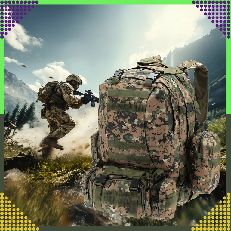 Plecak Szkolny Podróżny Taktyczny 4w1 Wojskowy Turystyczny Survival 50L (15)