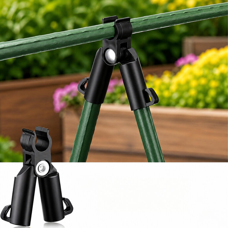 Łącznik Szczytowy Klips Trójnik Zawiasowy do Tyczek Ogrodowych 11mm 4szt  (7)