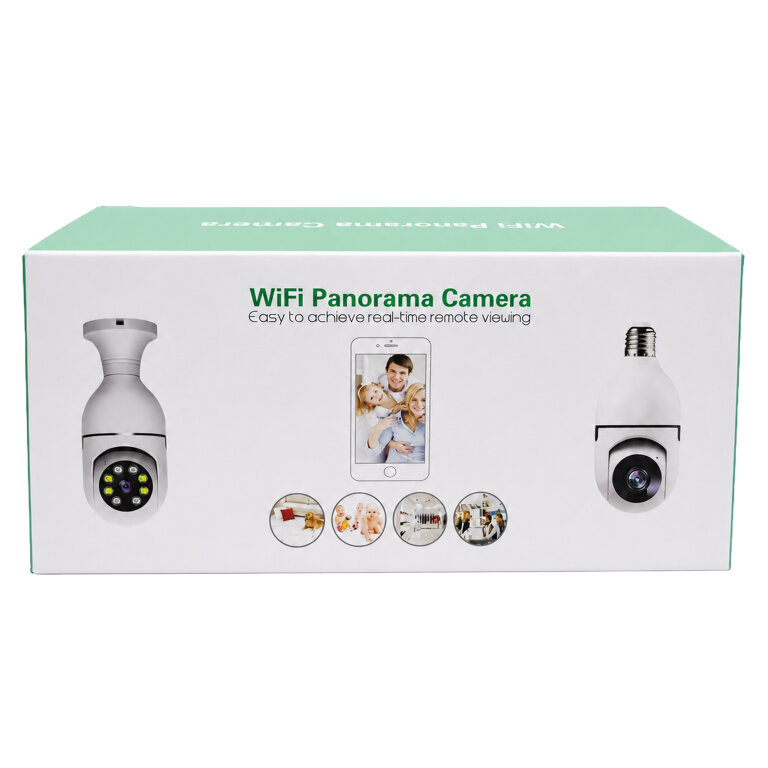 Kamera IP Bezprzewodowa WiFi Żarówka E27 30W do Monitoringu Domu Niania  (6)