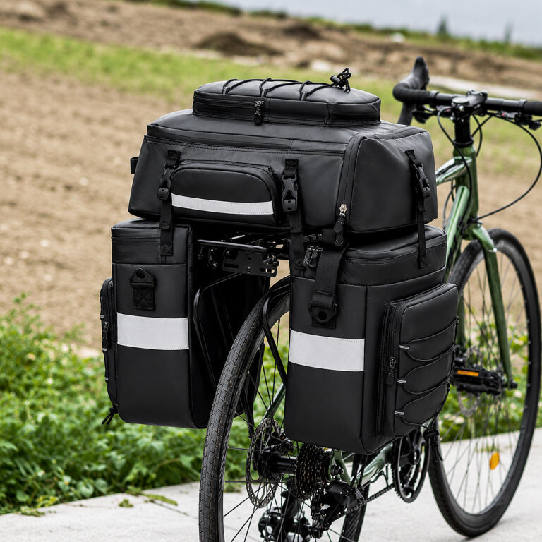 Sakwa Torba Rowerowa Wodoodporna 48L 3w1 Plecak na Bagażnik Rower Duża XXL (12)