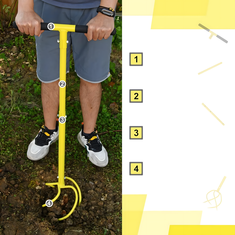 Kultywator Ręczny Spulchniacz Gleby Ogrodowy Odchwaszczacz Sadownik Aerator (7)