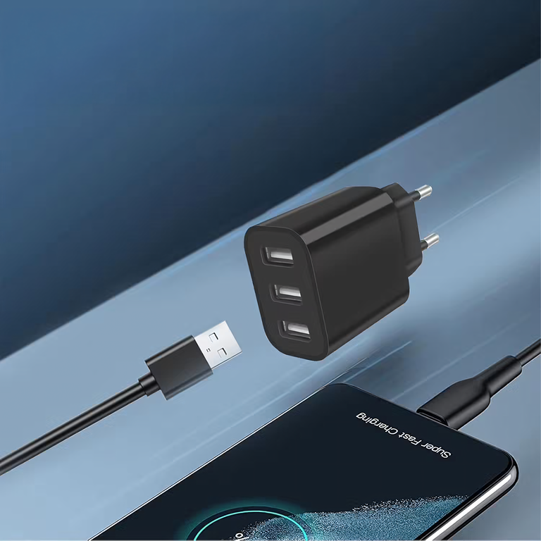 Mocna Kostka Ładowarka Sieciowa 3 x Usb Uniwerslana USB 3 Porty 5V 3.4A  (12)
