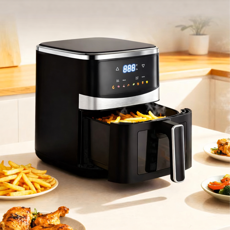 Frytkownica Beztłuszczowa Air Fryer 5L Frytownica 1500W 8 Programów Mocna (11)
