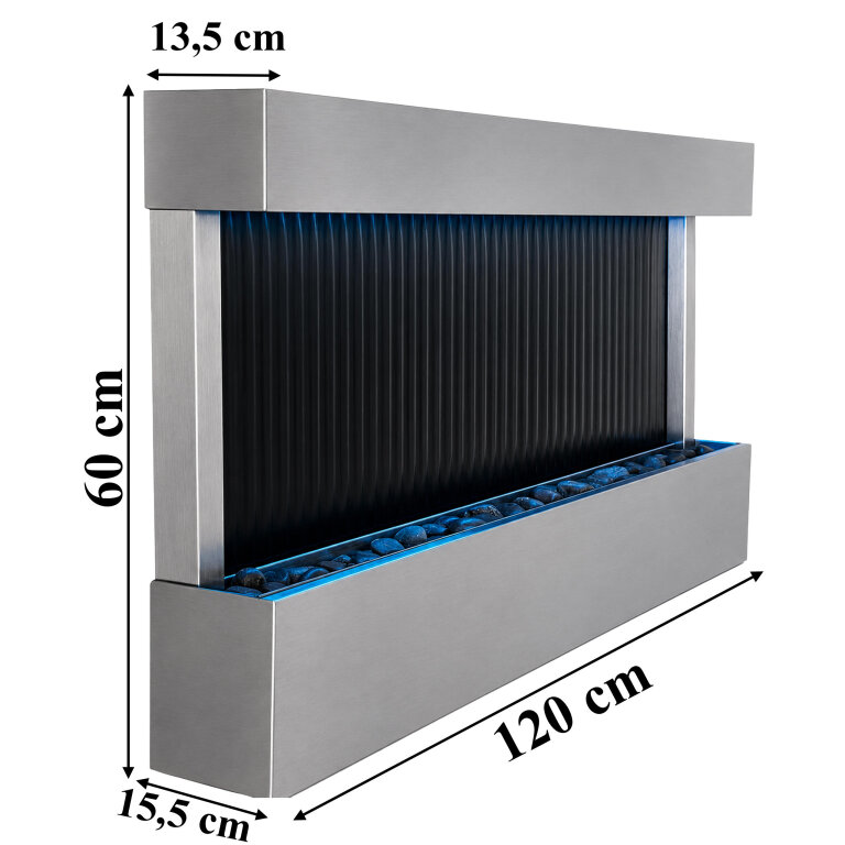 Wisząca Ściana Ścianka Wodna Fontanna Kaskadowa LED RGB Kolory 120x60x13cm (4)