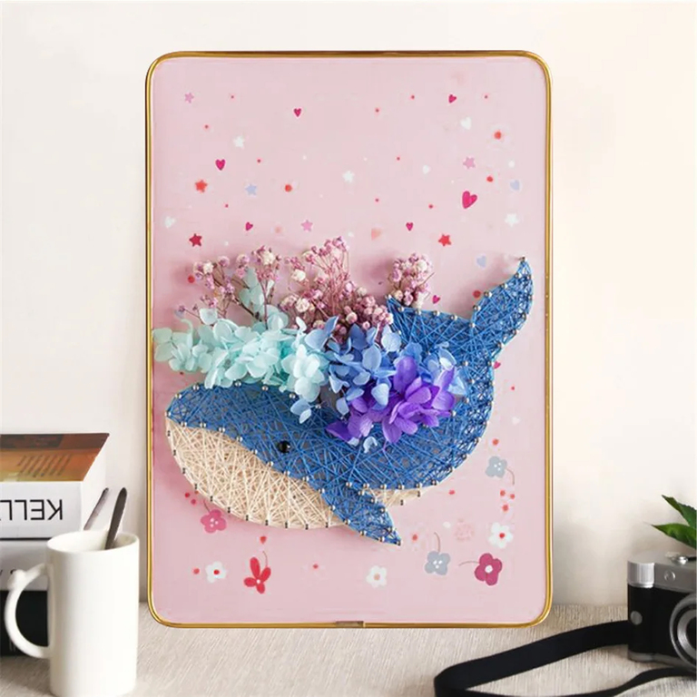 ZESTAW KREATYWNY DO STRING ART PRZEPLATANKA HAFT OBRAZ LED W RAMCE 21x30 CM (4)